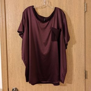 Torrid silky soft sleep top with pocket in plum purple 6X